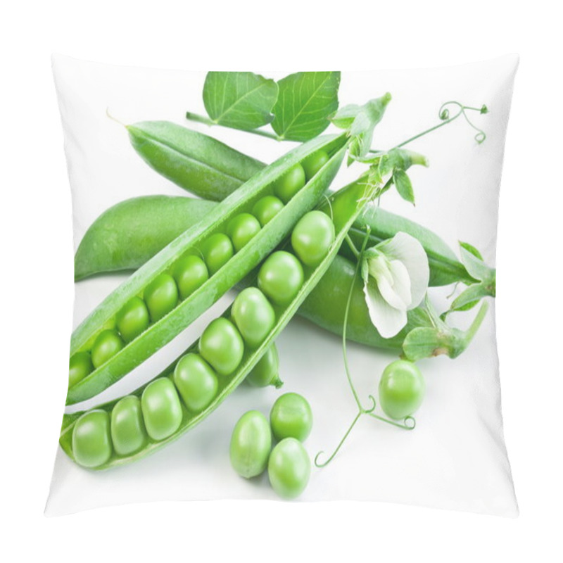 Personality  Pods Of Green Peas With Leaves Pillow Covers