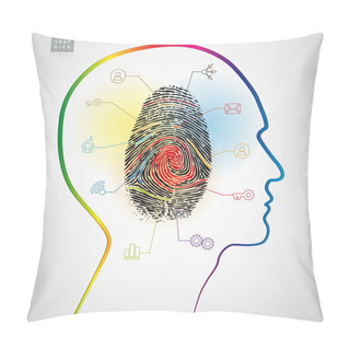 Personality  Template With Criminal Theme Finger Stamp Pillow Covers