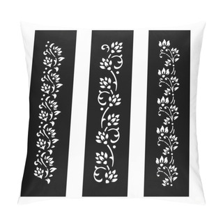 Personality  Black And White Floral Cut File With Temporary Tattoo Design Pillow Covers