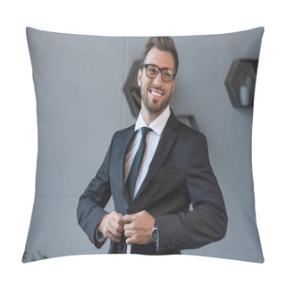 Personality  Businessman Putting On Blazer Pillow Covers