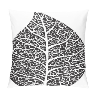 Personality  Black Leaf Skeleton Silhouette Pillow Covers