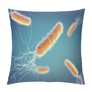 Personality  Orange Colored Multiple Antibiotic Resistant Pseudomonas Aeruginosa Bacterium - 3d Illustration Pillow Covers