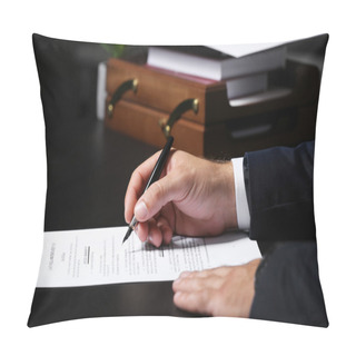 Personality  Man Signing Testament Pillow Covers
