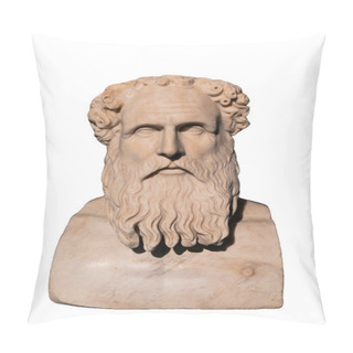 Personality  Bust Of Stoic Philosopher Zeno Of Citium (334-262 BC) Pillow Covers