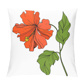 Personality  Vector Tropical Botanical Flower. Exotic Hawaiian Summer. Engraved Ink Art. Isolated Flowers Illustration Element. Pillow Covers