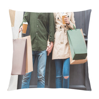 Personality  Couple With Shopping Bags On Street Pillow Covers