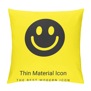 Personality  Big Smiley Face Minimal Bright Yellow Material Icon Pillow Covers