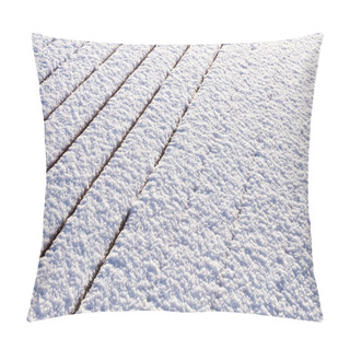 Personality  Snow Covered Wood Terrace Floor Pillow Covers
