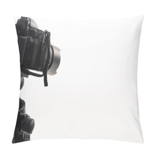 Personality  Black Professional Digital Camera Isolated On White Pillow Covers