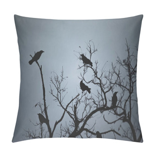 Personality  Dead Branches Of Birds In The Sky Pillow Covers