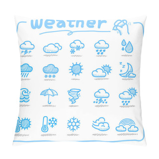 Personality  Hand Drawn Weather Icon Pillow Covers