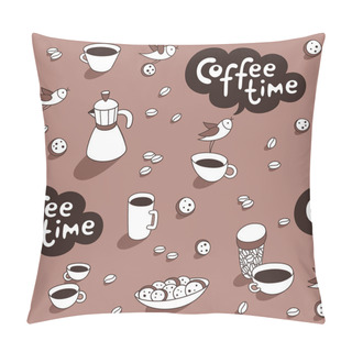 Personality  Coffee Time. Coffee Cups Pillow Covers