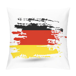 Personality  Grunge Brush Stroke With Germany National Flag. Style Watercolor Drawing. Vector Isolated On White Background. Pillow Covers