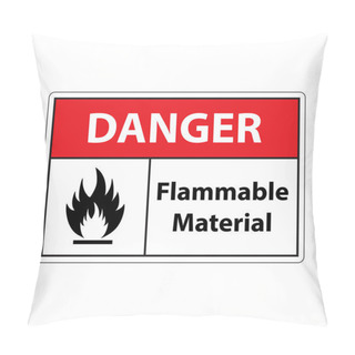Personality  Danger Flammable Material Sign Icon Vector For Graphic Design, Logo, Website, Social Media, Mobile App, UI Illustration Pillow Covers