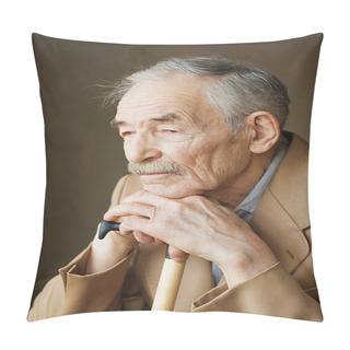 Personality  Old Man With Moustaches In A Jacket Pillow Covers