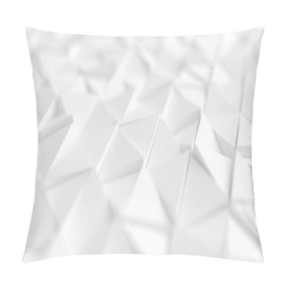 Personality  White Background With Triangles. 3d Image, 3d Rendering. Pillow Covers