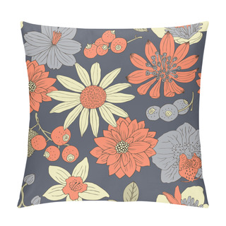 Personality  Flower Retro Seamless Pattern Pillow Covers