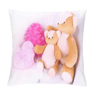 Personality  Two Bears Toy With Pillows On Armchair In Room Pillow Covers