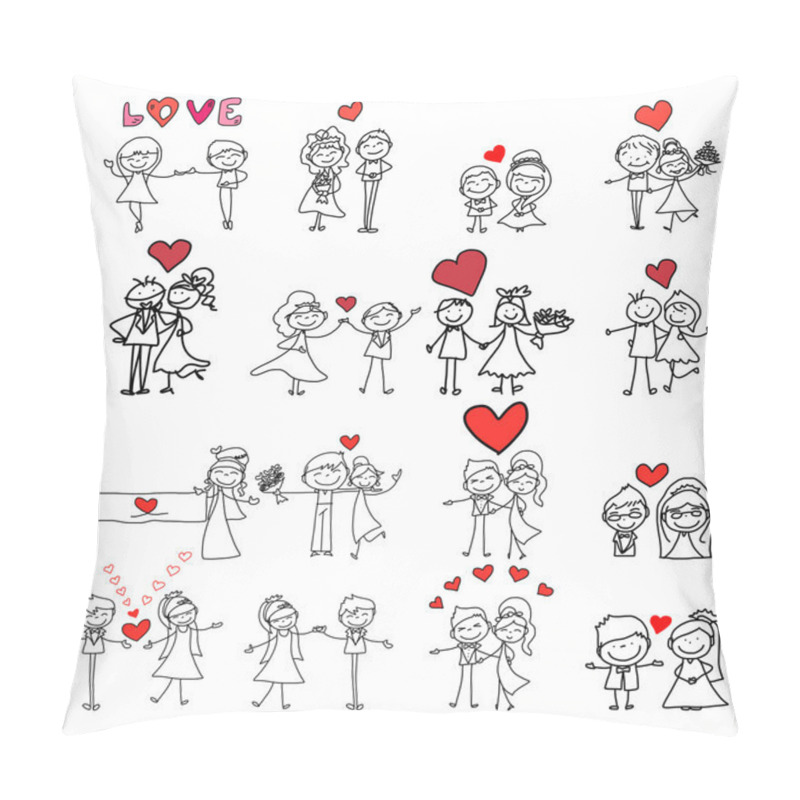 Personality  Cartoon Happy Wedding Pillow Covers