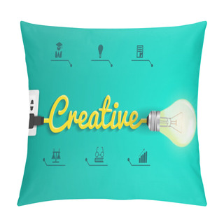Personality  Vector Creative Concept With Light Bulb Idea Pillow Covers
