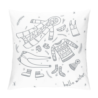 Personality  Winter Clothes Set Pillow Covers