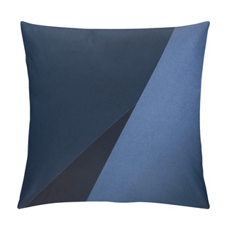 Personality  Top View Of Curved Blue Paper Background Pillow Covers