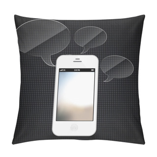Personality  Smartphone With Speech Bubbles Hovering Pillow Covers