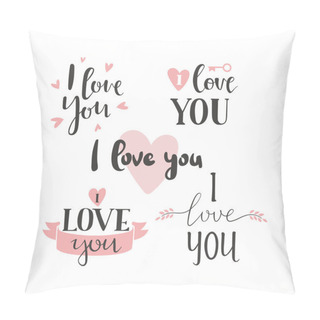 Personality  I Love You Vector Text Pillow Covers