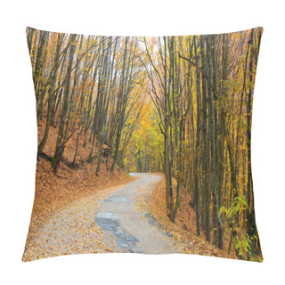 Personality  Road In Autumn Forest Pillow Covers