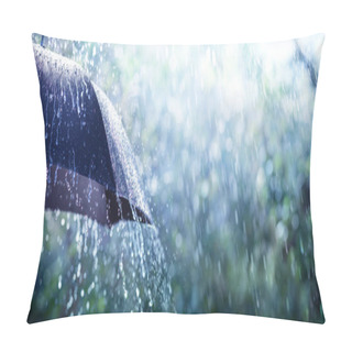 Personality  Rain On Umbrella - Weather Concept Pillow Covers