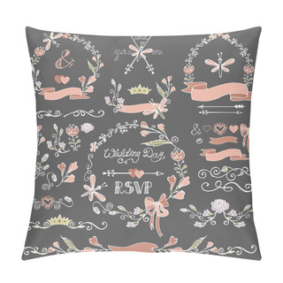 Personality  Colored Doodles Floral Decor Set. Pillow Covers