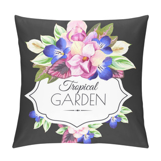 Personality  Illustration With Realistic Watercolor Flowers Pillow Covers