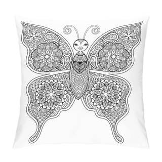 Personality  Zentangle Vector Butterfly For Adult Anti Stress Coloring Pages  Pillow Covers