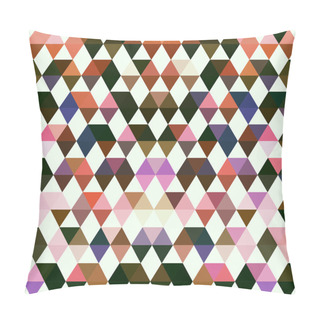 Personality  Triangles Pattern Of Geometric Shapes. Colorful Mosaic Backdrop. Pillow Covers
