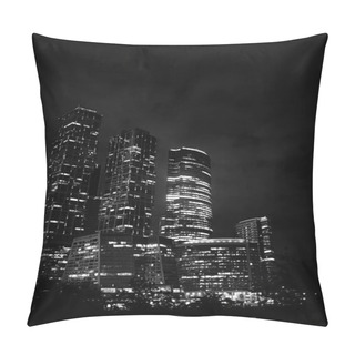 Personality  Business Center With High Skyscrapers Pillow Covers