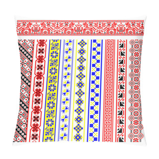 Personality  Set Of Pixelized Pattern Vyshyvanka Traditional Ukrainian Seamless Pattern Slavic Ornament And Embroidery Pillow Covers