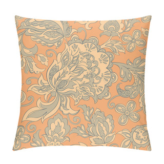 Personality  Folkloric Flowers Seamless Pattern. Ethnic Floral Vector Ornament Pillow Covers