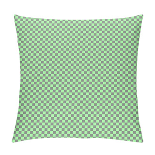 Personality  Checkerboard With Very Small Squares. Grey And Pale Green Colors Of Checkerboard. Chessboard, Checkerboard Texture. Squares Pattern. Background. Repeatable Texture. Pillow Covers