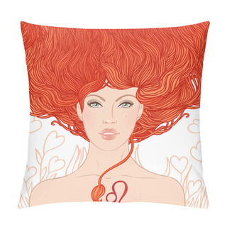 Personality  Illustration Of Leo Zodiac Sign Pillow Covers