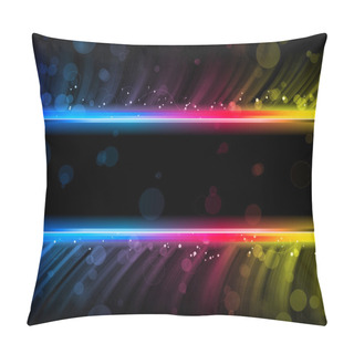 Personality  Disco Abstract Colorful Waves On Black Background Pillow Covers