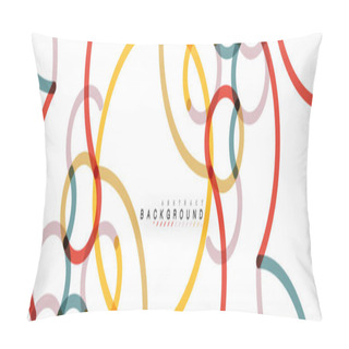 Personality  Abstract Color Lines On White. Modern Colorful Flow Poster Wave. Art Design For Your Project Pillow Covers
