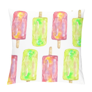 Personality  Watercolor Ice Cream Pattern Pillow Covers