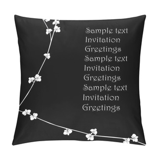 Personality  Floral Template Over Black Background Pillow Covers