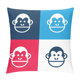 Personality  Animal Blue And Red Four Color Minimal Icon Set Pillow Covers