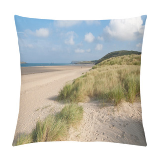Personality  Sand Dunes At Daymer Bay On The Camel Estuary, Cornwall, England Pillow Covers