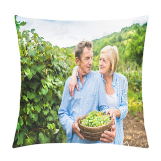 Personality  Couple Harvesting Grapes Pillow Covers