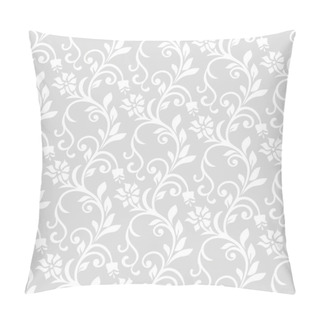 Personality  Floral Seamless Pattern. Gray And White Element. Fabric For Ornament, Wallpaper, Packaging, Vector Background. Pillow Covers