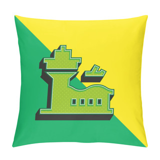 Personality  Airport Green And Yellow Modern 3d Vector Icon Logo Pillow Covers