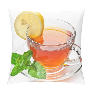 Personality  Cup Tea With Mint. Pillow Covers