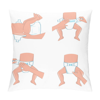 Personality  How To Wear A Diaper Steps. Simple Manual In Illustrations. Pillow Covers